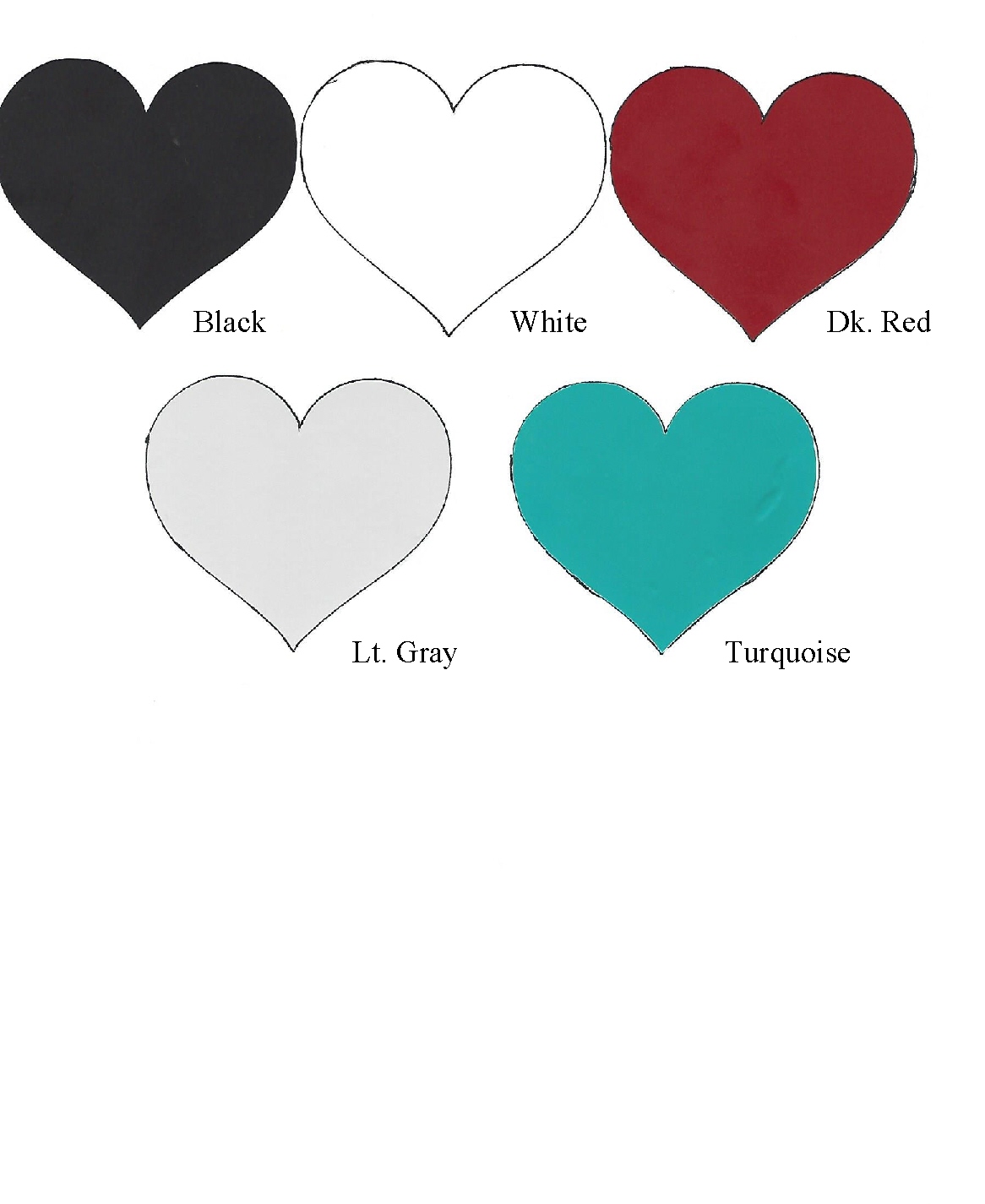 Vinyl color sample with names The Village The Village of Artisans