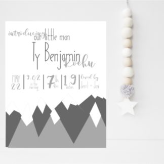 mountain baby announcement