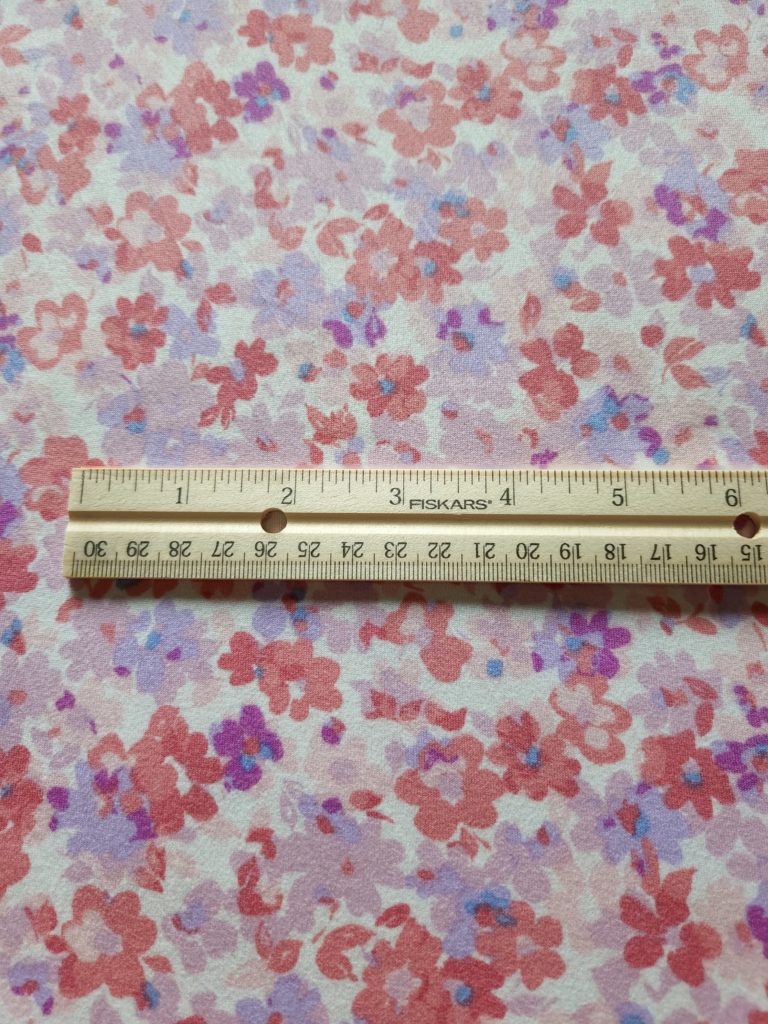 Double brushed knit fabric, pink and lavendar pastel floral 1026 The